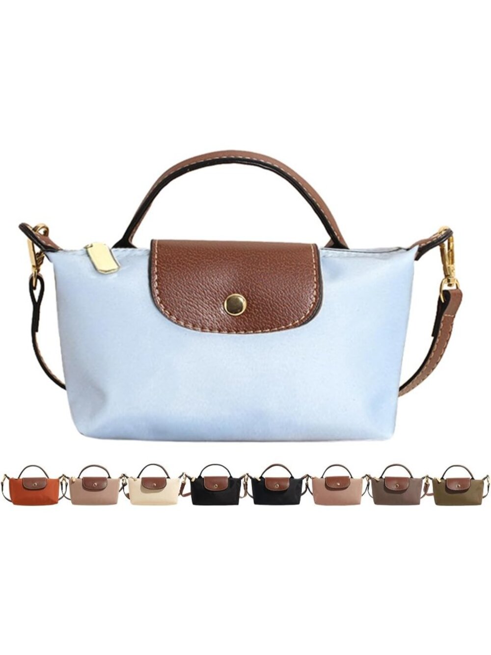 Women's Light Blue Fashion Mini Crossbody Bag Ladies Purse with Adjustable Strap